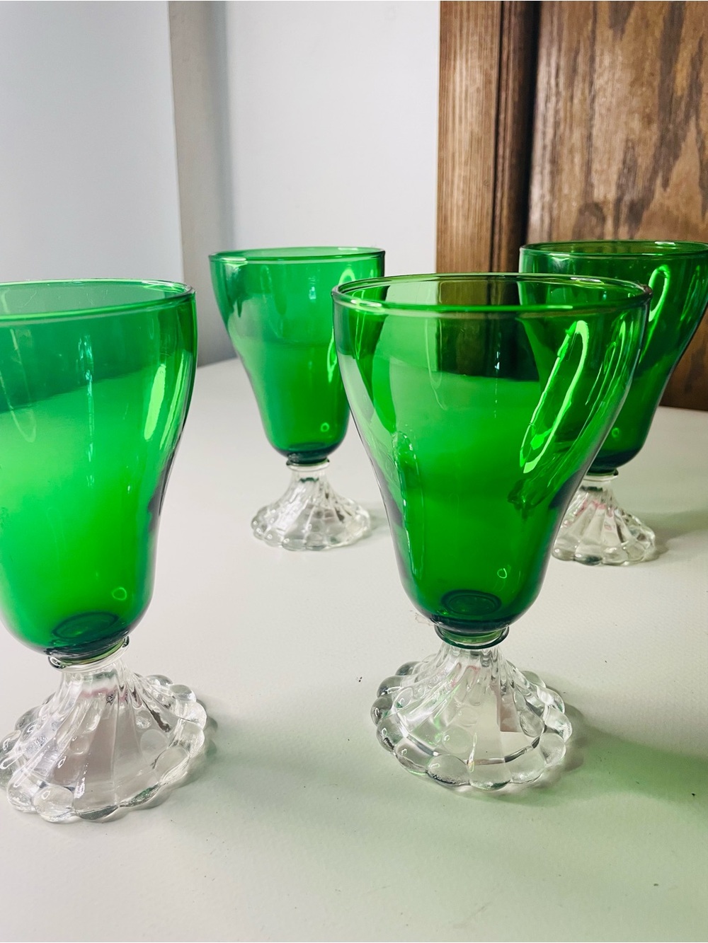Anchor Hocking Emerald Green Goblet Glasses - Set of 4